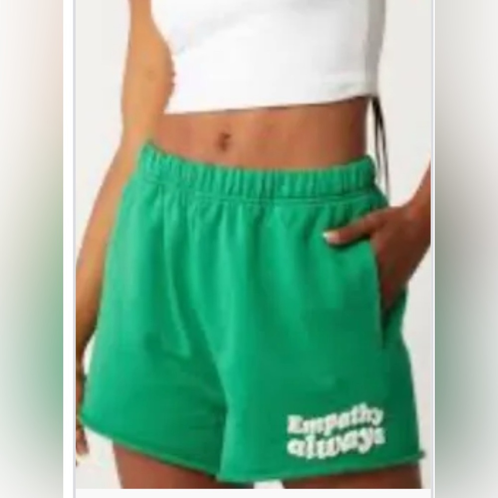 Vibrant Green Athletic Shorts with Elastic Waistband
